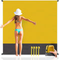 Multiple Sizes Beach Blanket Sandproof Waterproof Large Quick Drying Outdoor Picnic Mat with 4 Stakes for Travel Camping Hiking.