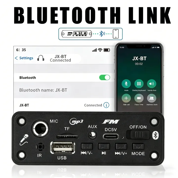 KEBIDUMEI%20DC%205V%20Bluetooth%205.0%20MP3%20Decoder%20Board%206W%20Amplifier%20MP3%20Player%20Support%20Call%20Recording%203.5mm%20USB%20TF%20FM%20for%20Car%20Speaker%20-%20Image%205