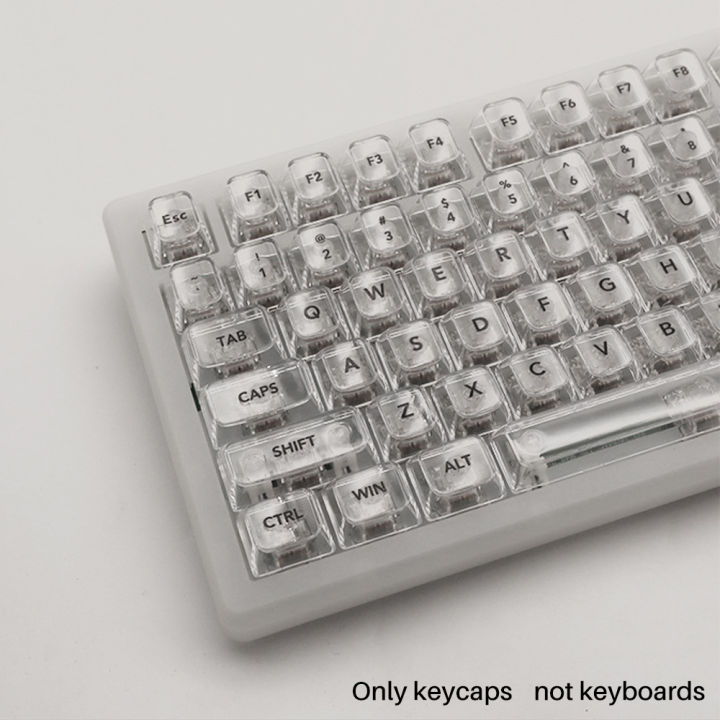 USLION 115 Keys OEM Profile Colorful Full Transparent Keycaps PC Clear ...