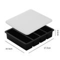 Food Storage Ice Cube Mold Giant Silicone Freezer Trays With Lid 4-Cubes Extra-Large Soup Ice Molds〔CC11〕. 
