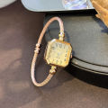 New Fashionable Casual Digital Square Miniature Ladies Quartz Watch Open-Ended Bracelet Watch Stylish Compact Timepiece. 