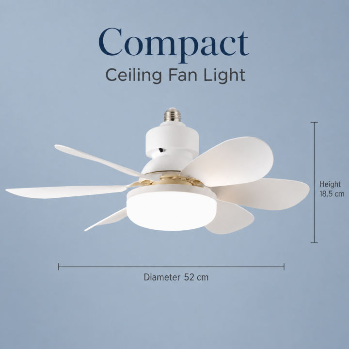 LED E27 Ceiling Fan Light 40W 2-in-1 Dimmable Fan Lamp with Remote Control AC85-265V for Living Room Study Bedroom Home