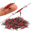 10/30/50Pcs Solid Ring Fishing Tackle Accessory equipment Fishing Rolling Triple Swivels Bearing Connector Fish Hooks.