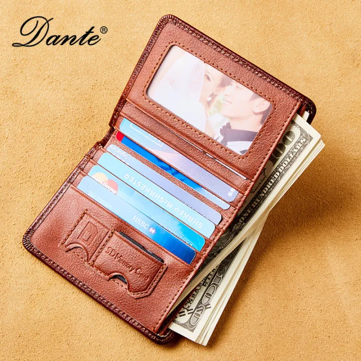 Dante%20Leather%20Men's%20Wallets%20RFID%20Anti-theft%20Brush%20Degaus%20Head%20Layer%20Cowhide%20Retro%20Casual%20Vertical%20Money%20Bag%20Money%20Two%20fold%20Clips%20-%20Image%204