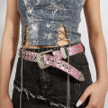 Punk Rhinestone Women's Belts for Jeans Luxury Famous Brand Studded Belt Female Waist Belt for Women Gothic Y2K Gold Silver Pink. 