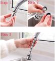 Faucet Extender Flexible 360 Degree Rotating Sprinkler Jet Spray for Sink Turbo Flex for Kitchen Basin Saves Water Cleans Sink from All Sides Shower Head (Stainless Steel). 