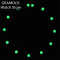 GRAMOCK 29mm*24.5mm Hollow Dial RIng Green Luminous Watch Dial Circle Plate Fit NH70 NH72 Skeleton Movement Watch Accessories. 