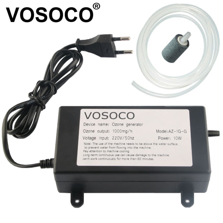 VOSOCO Ozone Generator Ozonizer Water Air Purifier Fruit Vegetable Meat Clean Fish Tank Kitchen Toilet Deodorization 1000mg