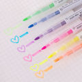6 pcs/3 PCs set highlighter pen with 2 heads highlighter pen student use double heads highlighter pen 6/3 colors marker pen. 