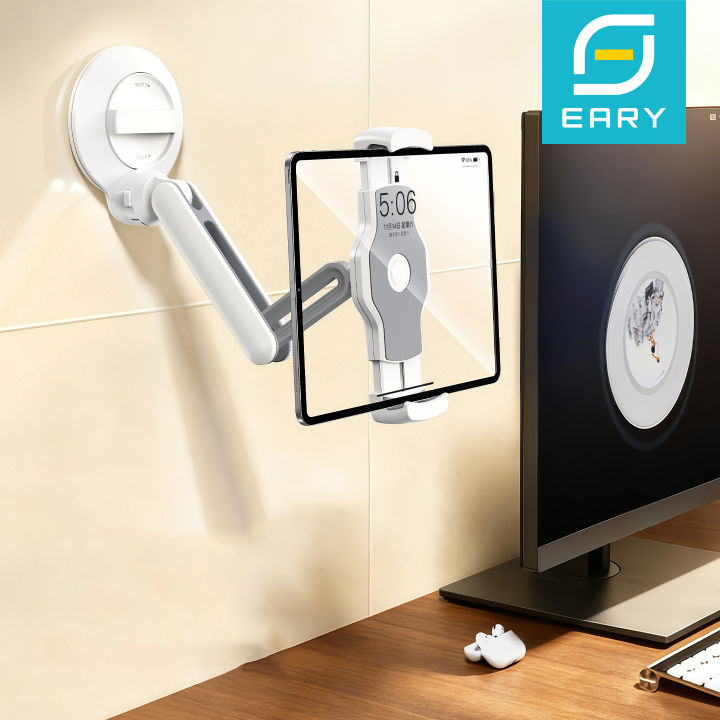Eary for iPad Wall Mount with Suction Cup Phone Tablet Stand Holder for iPad mini Pro Air for  Tab for 4.7-12.9"in Devices