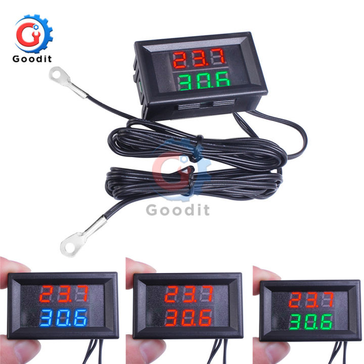 Mini Temperature Controller DC4V-28V Mini Temperature Controller Dual Display LED Digital ...