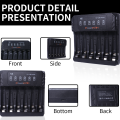 POWERKAN N6 Battery charger for 1.2V Ni-MH AA AAA No.5 No.7 batteries charge 1~6 batteries at the same time, type C 2A. 