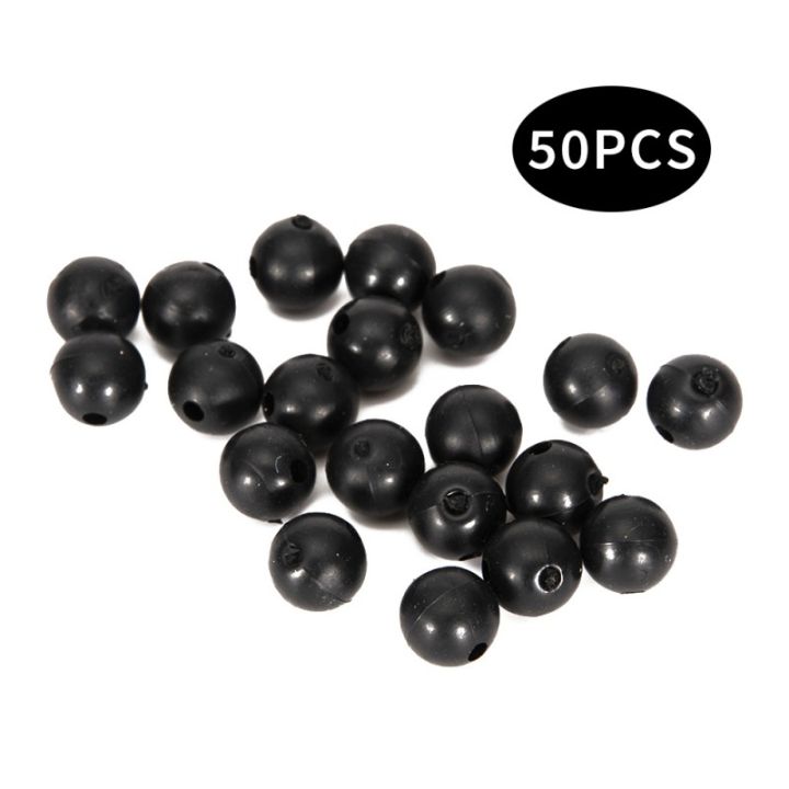 50pcs Blocking Beads Silicone Soft Anti-collision Beans Round Big Thing Fishing Set Space Beans Line Set Anti-tan-gle Beans 8mm