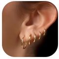 5 Pairs 14K Gold Plated Huggie Hoop Earrings for Women Men Small Hoops, Everyday Jewelry Multiple Piercing Stack Set.