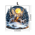 3D Wooden Puzzle: Enchanted Wolf Forest - Premium Craft & Fun A  for Your Lover, Home Decoration Craft Pendant. 