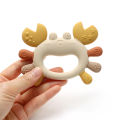 Crab-Shaped Baby Teether Food-Grade Silicone Teething Toy BPA-Free Chillable Infant Teether for Sore Gums 0-24 Months.