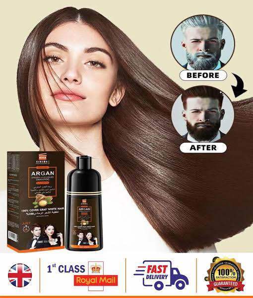 Argan speedy hair colour shampoo 100% Original Collagen Argan Oil Speedy Hair Color Shampoo Cover Gray & White Hair Natural Black Hair Dye Shampoo Repair Damaged 400ml in pakistan