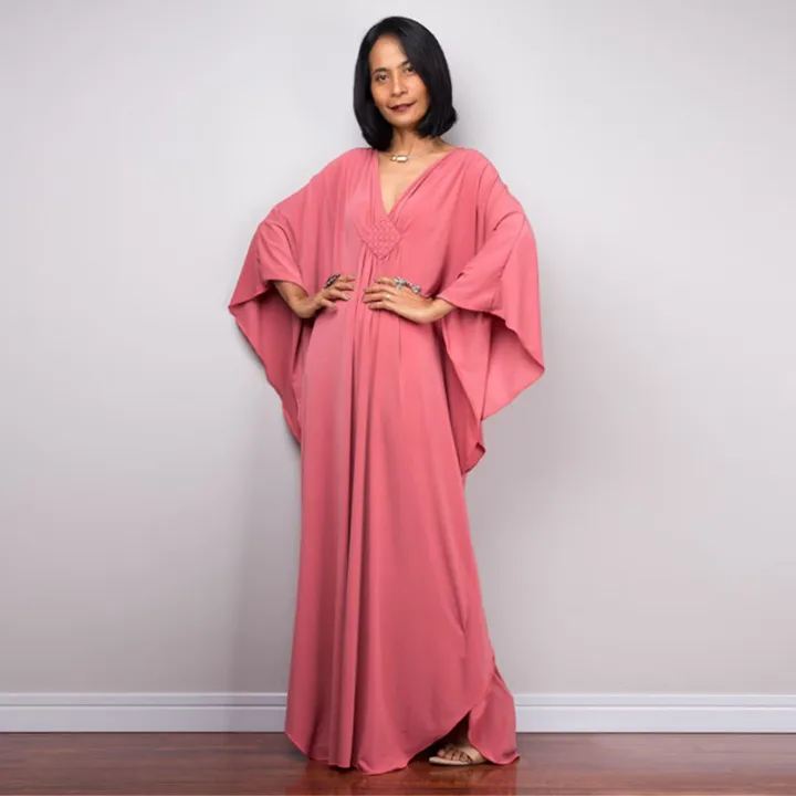 Cover%20Up%20Women's%20Casual%20Kaftan%20Plus%20Size%20Beach%20Outfits%20%20Dress%20Batwing%20Sleeve%20Bathing%20-%20Image%207