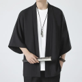 Black Samurai Clothing Japanese Style Cosplay Kimonos Shirt Traditional Haori for Women Men Harajuku Fashion Cardigan Yukata.