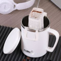 WORTHBUY 480Ml Double-Layer Insulated Coffee Mug Portable 304 Stainless Steel Water Cup With Lid & Handle Leak-Proof Coffee Cup. 