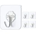 Wall Mounted Transparent Square Strong Adhesive 9 Pcs Hanging Hook. 