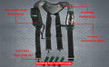 MELOTOUGH Gel Construction Work Suspender Tool Belt Suspenders with Gel Shoulder Pad Detachable Phone Holder. 