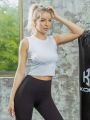Tight-Fitting Short Sports Vest Women's Sleeveless Yoga Fitness Wear Pilates Training Wear All Matching Base Shirt Summer. 