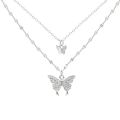 New fashion silver butterfllies design pendant with double layers chain necklace. 