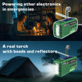 DEGEN DE13 Emergency Hand Crank Solar Radio with Flashlight/Alarm Clock/Phone Charger, Portable FM/MW/SW Multiband Receiver. 