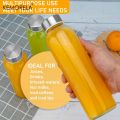 KEMORELA 3/4/6PCS Clear Glass Bottles with Lids 530ML, Reusable Glass Water Bottles with Stainless Steel Cap for Juice Milk Tea. 