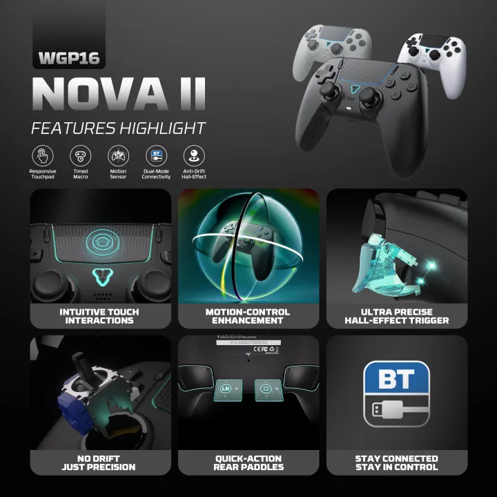 FANTECH%20NOVA%20II%20WGP16%20Wireless%20Gamepad%20Gyro%20Sensor%20Hall%20Joystick%20and%20Effect%20Trigger%20for%20PS4%20NS2%20Wired%20Controller%20Gamer%20-%20Image%202