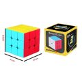 Rubik's Cube consists of 26 small cubes that rotate on a central axis; nine coloured cube faces, in three rows of three each, form each side of the cube.. 