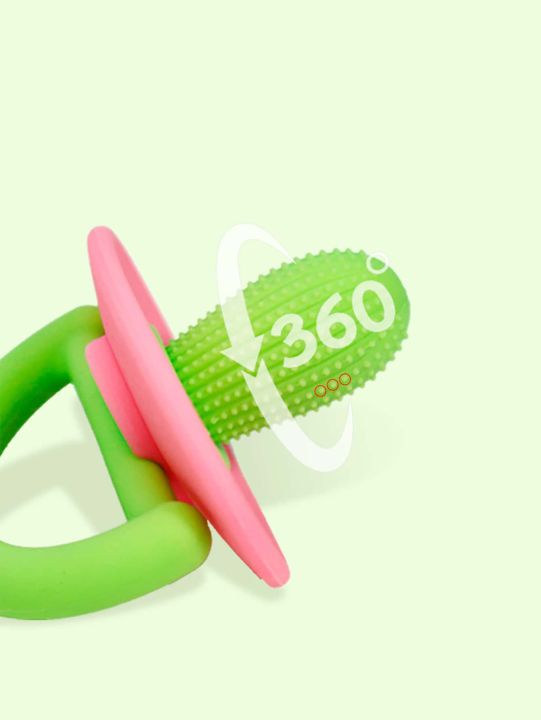 Silicone%20Teether%20Ring,%20Pacifier%20Type%20Teething%20Tool,%20Soft%20Molar%20Stick%20with%20Massage%20Dot%20-%20Image%202