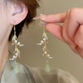 Lily Of The Valley Leaf Water Drop Resin Dangle Earrings Women Partysu New In Earring Hook Vintage Fashion Cheongsam Jewelr K-. 