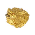 Resin Money Frog Decoration Golden Chinese Feng Shui Wealth Lucky Money Frog Coin Toad Home Desk Office Decoration. 