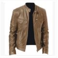 2023 Fashion Mens Leather Jacket Slim Fit Stand Collar PU Jacket Male Anti-wind Motorcycle Lapel Diagonal Zipper Jackets Men.