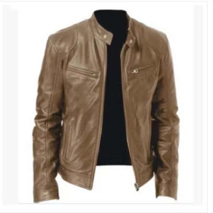 2023%20Fashion%20Mens%20Leather%20Jacket%20Slim%20Fit%20Stand%20Collar%20PU%20Jacket%20Male%20Anti-wind%20Motorcycle%20Lapel%20Diagonal%20Zipper%20Jackets%20Men%20-%20Image%203
