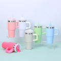 Mini 14oz Stainless Steel Tumbler Insulation Coffee Cup Water Bottle Mug With Straw In-Car Vacuum Flasks Mug For Holiday s.