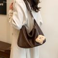 【MAX-22】Retro PU Leather Shoulder Bag Ladies Large Capacity Underarm Bag Fashion Versatile Commuter Tote Bag For Women . 