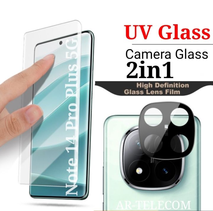2in1 for Xiaomi Redmi Note 14 Pro Plus 5G 3D Camera Protector and UV Tempered Glass Screen Protector