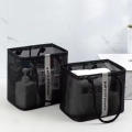 Portable Mesh Toiletry Bag Handle Quick Drying Large Capacity Bathroom Shower Travel Makeup Tote Handbag Organizer Basket. 