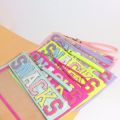 PVC Letter Graphic Pattern Travel Airport Large Capacity Portable Makeup Storage Bag File Pocket.