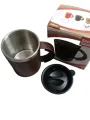 Coffee Mug With Air Tight Lid 380ml | Stainless Steel Mug With Lid And Handle, Stainless Steel Travel Mug & office Mug Leakproof Tumbler, Tea Mug - Coffee Mug -Juice - Drinks & Baby Milk Hot and Cool Long Time. 