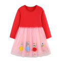 2-7T Rainbow Girls Dresses  Long Sleeve Cloud New Year Gifts Children's Autumn Spring Kids Clothes Birthday Toddler Kids Frocks. 