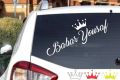 Customize Your Name with Crown for Car Windshield 16 inches long, Waterproof Vinyl Sticker Decals By Sticker Saloon. Customised, Custom Name Car Stickers. 