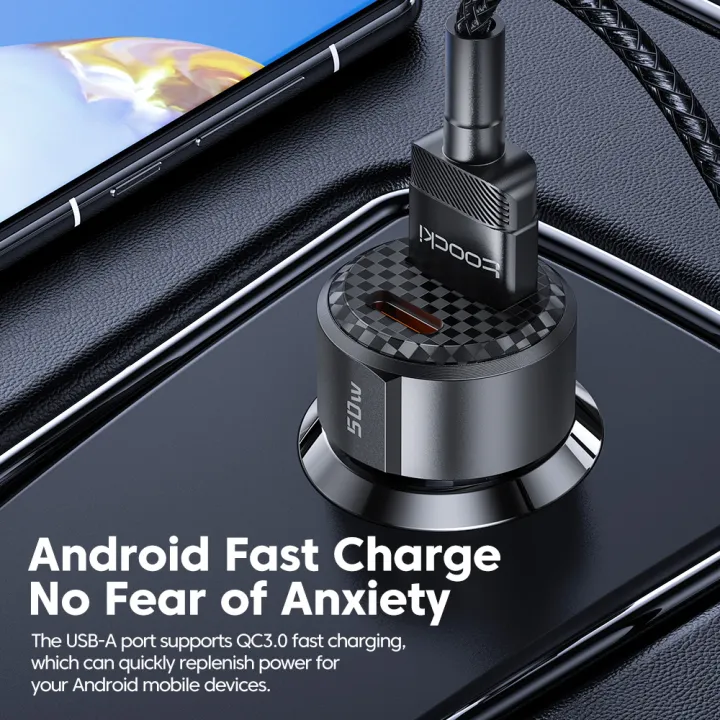 Toocki%20Car%20Charger%2050W%20Quick%20Charge%20And%2060W%20USB%20A%20to%20Type%20C%20Cable%20for%20iPhone%20%20Poco%20%20S23%20%20Fast%20Charging%20-%20Image%202