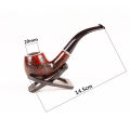 Handmade 14.5cm Length Classic Bent Wooden Smoking Pipe With Beautiful Carve Patterns Smoking Tobacco Dry Herb Pipes. 