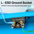 Professional Anti Static ESD Ground Socket L Shaped Socket Banana Plug ESD Wrist Strap Grounding Wire Electrostatic Earth Cable. 