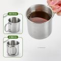 Stainless Steel Camping Cup 250/350/500/700ml Portable Mountaineering Cups With Foldable Handle Outdoor Water Mug Drinkware. 