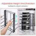 Pot Rack Organizer, 8 Tier Pots and Pans Organizer for Kitchen Organization & Storage, Adjustable Pot Lid Holders & Pan Rack. 